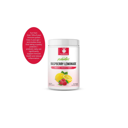 YumBiotics™ Raspberry Lemonade Probiotic + Prebiotic Powder